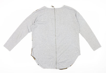 Quiz Women's Grey Leopard Print Blouse, Medium, Casual