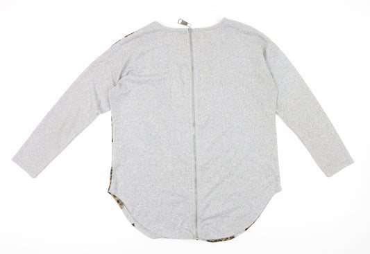 Quiz Women's Grey Leopard Print Blouse, Medium, Casual