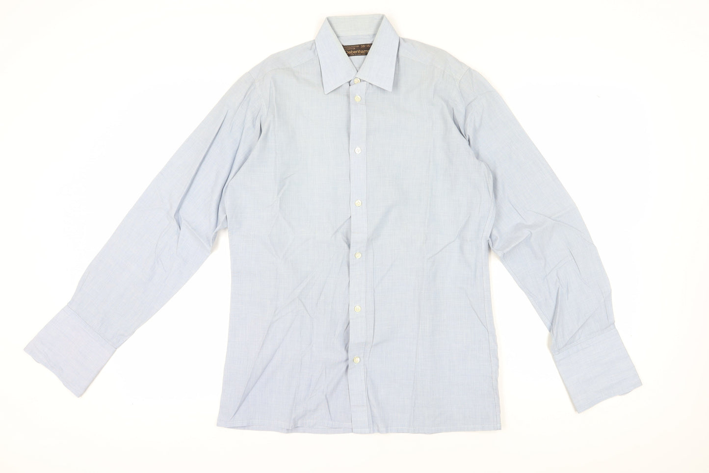 Mens UK Collar Size 39 Debenhams Smart Blue  Dress Shirt