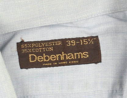 Mens UK Collar Size 39 Debenhams Smart Blue  Dress Shirt