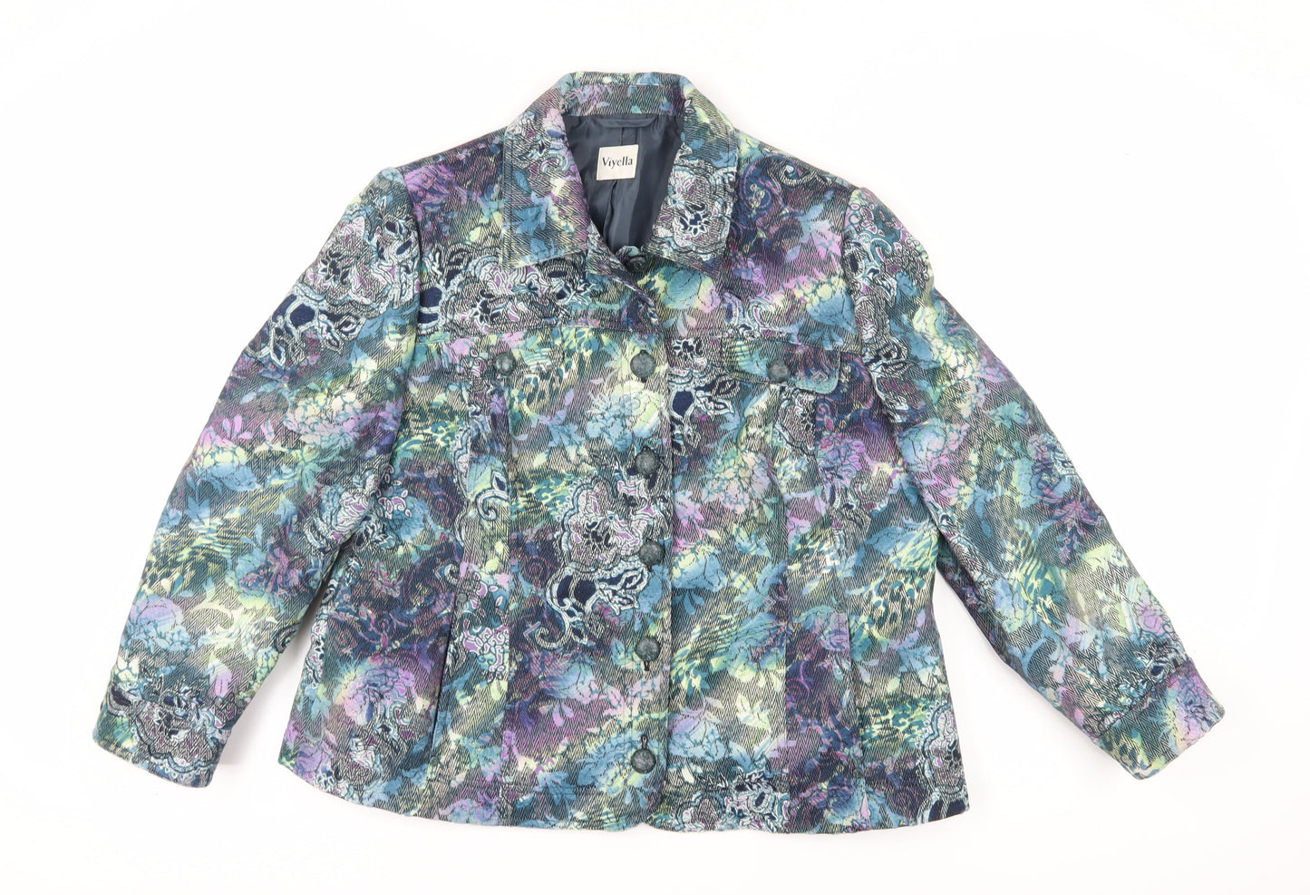 Womens UK Size 18 Viyella Multicoloured Basic Jacket