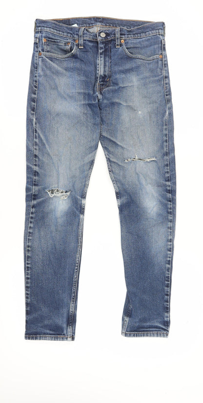 Levi's Men's Blue Straight Jeans 32W 32L Light Wash