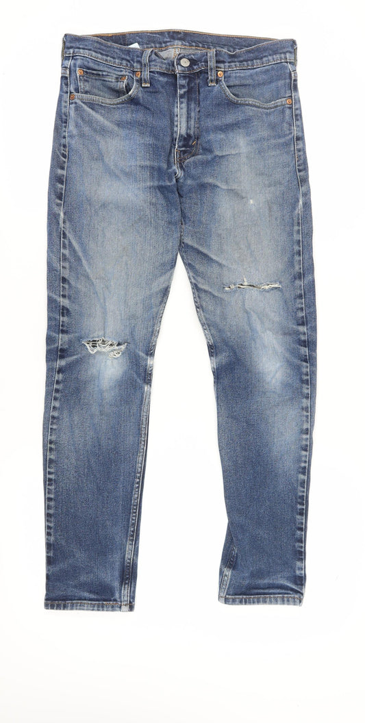 Levi's Men's Blue Straight Jeans 32W 32L Light Wash