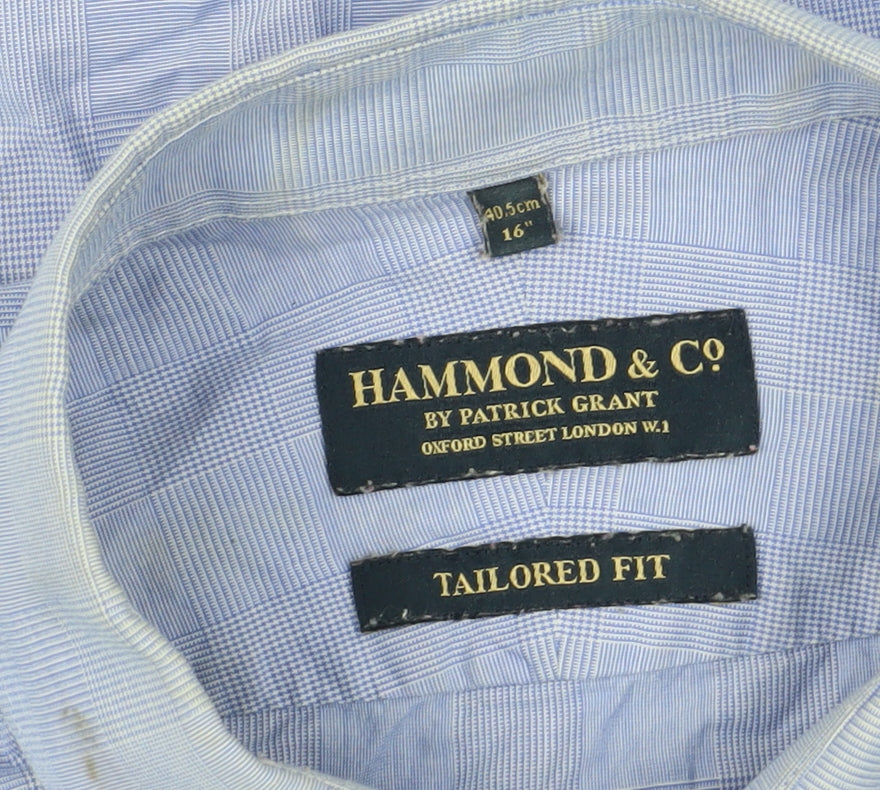 Mens UK Collar Size 16 Hammond & Co. Smart Blue  Dress Shirt