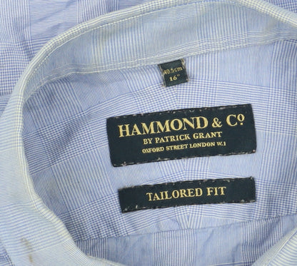Mens UK Collar Size 16 Hammond & Co. Smart Blue  Dress Shirt