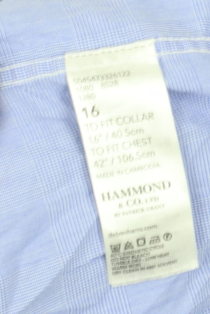 Mens UK Collar Size 16 Hammond & Co. Smart Blue  Dress Shirt