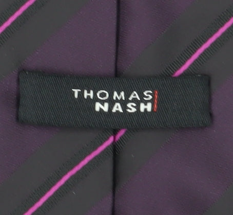 Thomas Nash Men's Purple Striped Tie
