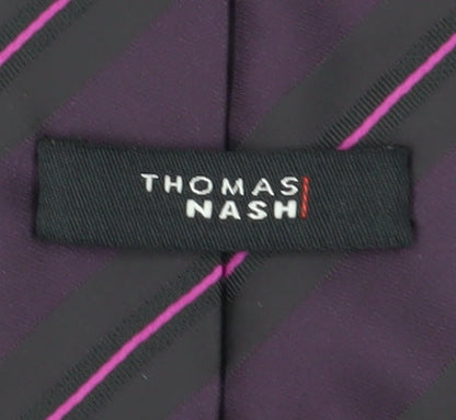 Thomas Nash Men's Purple Striped Tie