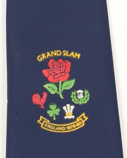 Grand Slam England Rugby 1979-1980 Vintage Men's Blue Tie