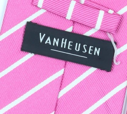 Van Heusen Men's Pink Striped Silk Tie