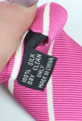 Van Heusen Men's Pink Striped Silk Tie