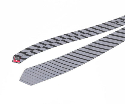 Jeff Banks Men's Silver Striped Designer Tie Silk