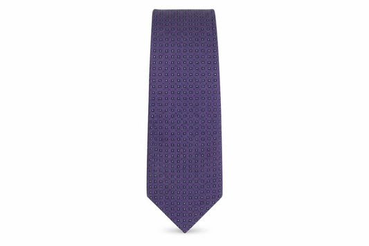 Front view of Thomas Nash Men's Purple Geometric Pointed Tie