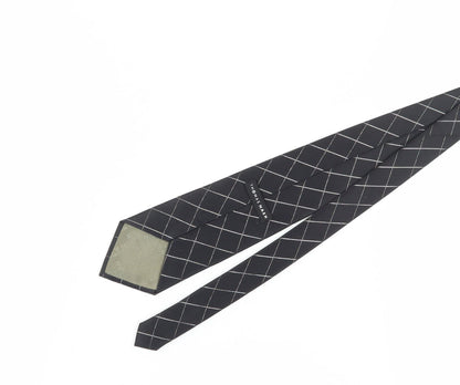 Thomas Nash Men's Black Silk Checked Designer Tie