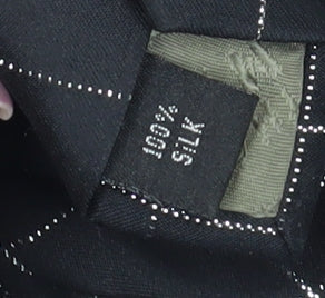 Thomas Nash Men's Black Silk Checked Designer Tie