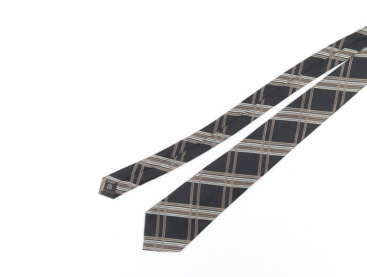 Jeff Banks Men's Black Silk Checked Tie, One Size