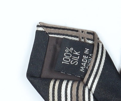 Jeff Banks Men's Black Silk Checked Tie, One Size