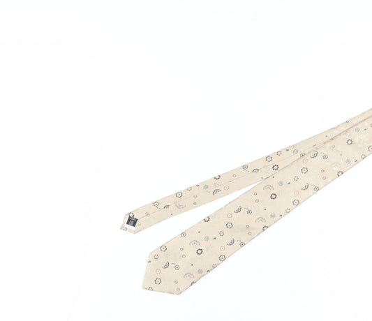 Thomas Nash Men's Beige Floral Silk Tie One Size