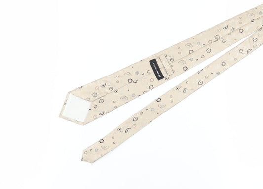 Thomas Nash Men's Beige Floral Silk Tie One Size
