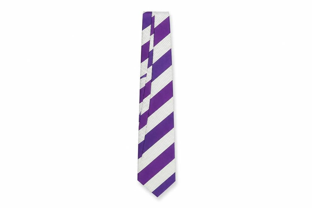 Mens Daniel Hechter Purple Striped 100% Silk  Tie
