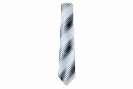 Mens Daniel Hechter Blue Striped 100% Silk  Tie