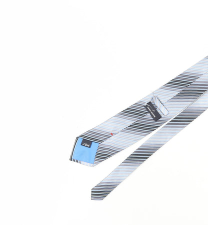 Mens Daniel Hechter Blue Striped 100% Silk  Tie
