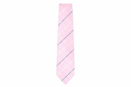 Mens Dehavilland Pink Plaids & Checks 100% Polyester  Tie