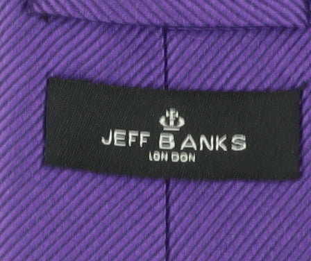Jeff Banks Men's Purple Striped Silk Tie One Size