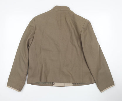 Windsmoor Beige Women's Blazer, Single-Breasted Wool, 18