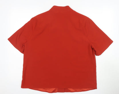 Womens UK Size 16 Eastex Red Basic Button-Up