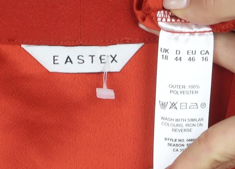 Womens UK Size 16 Eastex Red Basic Button-Up