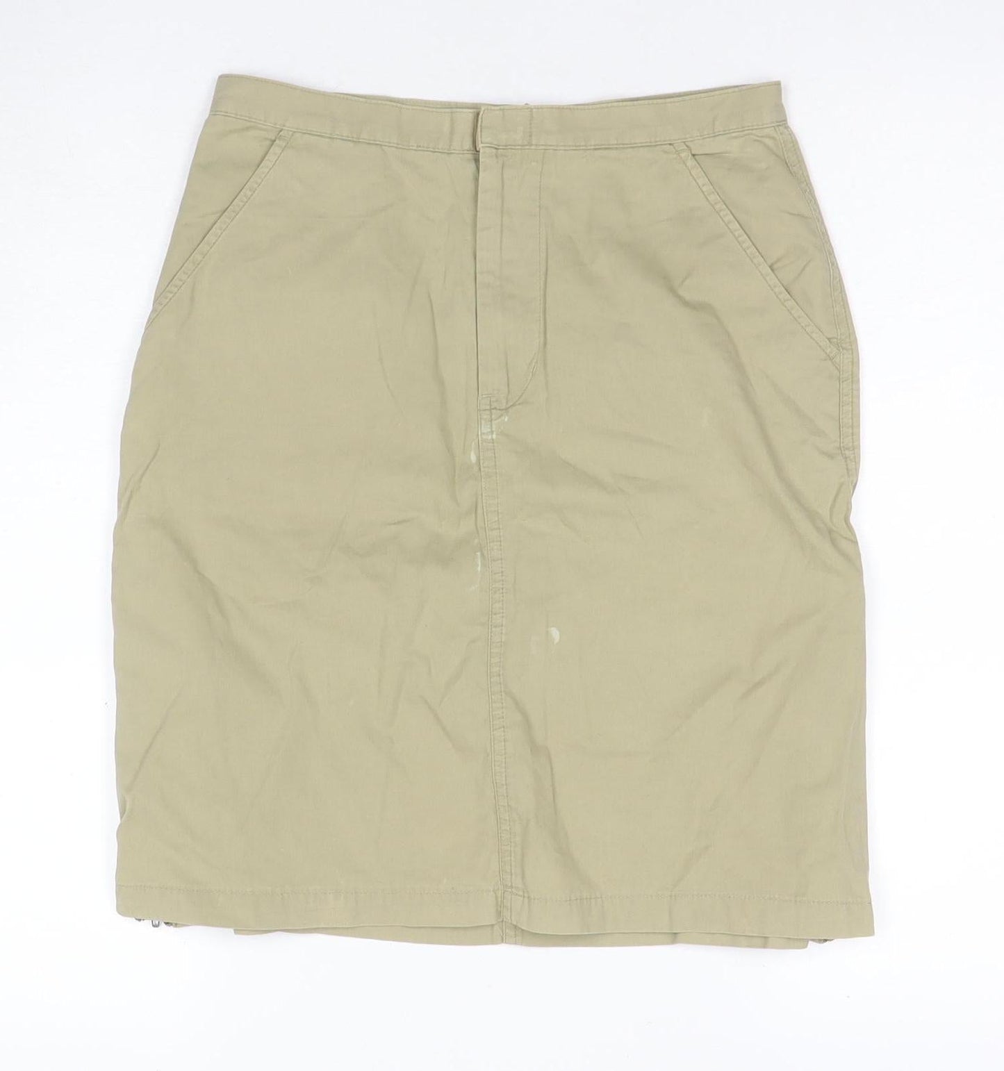 Bon Soirée Women's Beige Cotton Casual Skirt - S