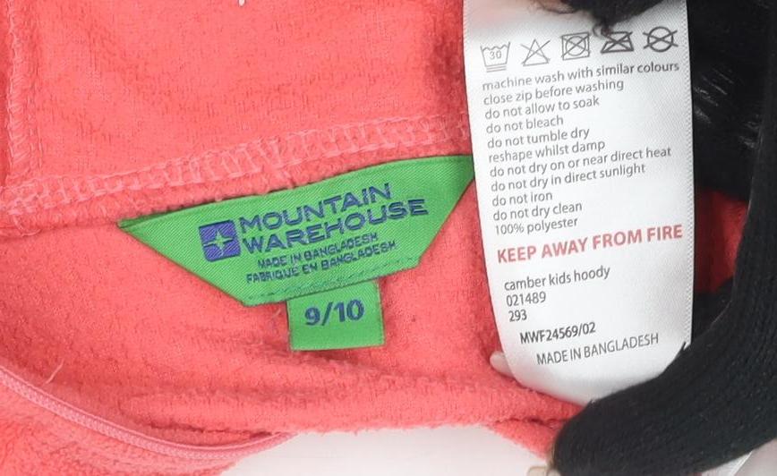 Mountain Warehouse Girls Pink Fleece Hoodie 9-10 Years