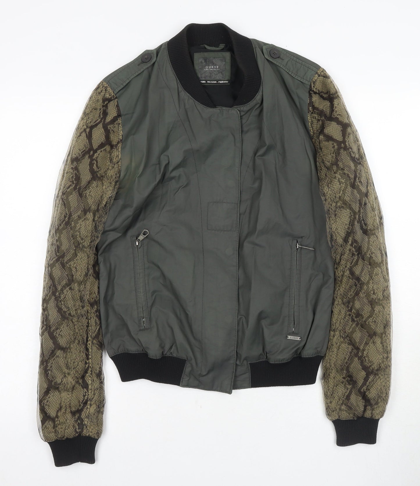 Guess Women's Green Bomber Jacket Size 8