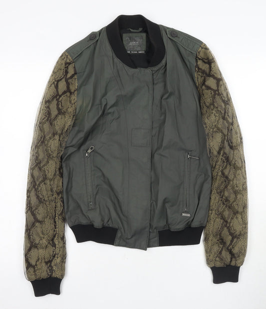 Guess Women's Green Bomber Jacket Size 8
