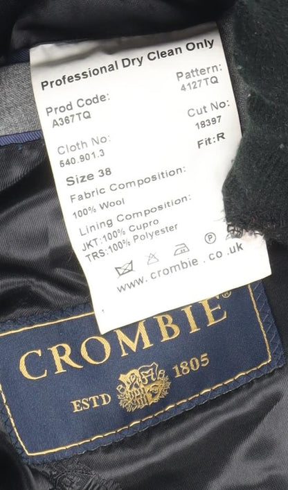 Mens UK Size 38 Crombie Regular Grey Suit Jacket
