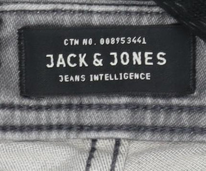 Jack & Jones Men’s Grey Slim Straight Jeans