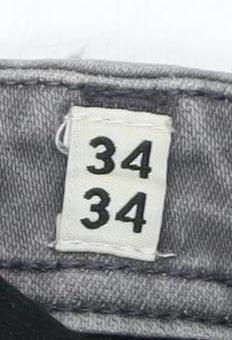 Jack & Jones Men’s Grey Slim Straight Jeans