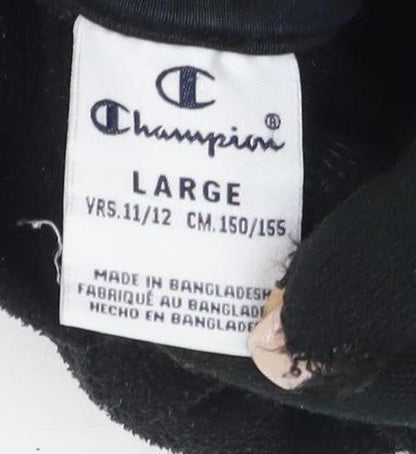 Champion Boys Black Pullover Hoodie - Large, Casual, Logo