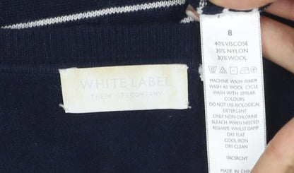 Womens UK Size 8 White Label Blue Pullover Jumper