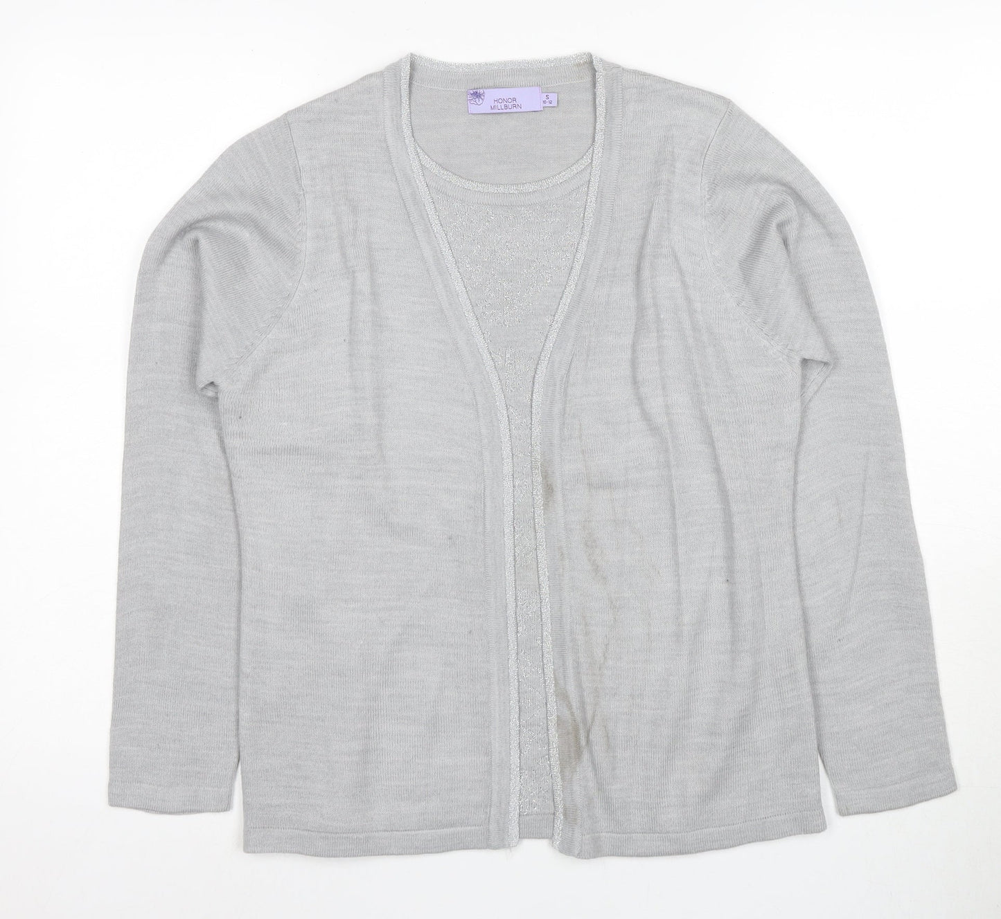 Womens UK Size S Honor Millburn Grey Cardigan Jumper