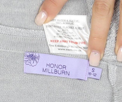 Womens UK Size S Honor Millburn Grey Cardigan Jumper