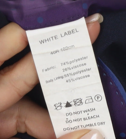 Mens UK Size 40 WHITE LABEL Regular Blue Suit Jacket