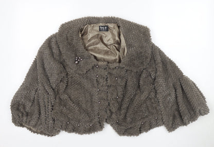 Frock Me Women's Grey Cropped Cape Jacket Size L