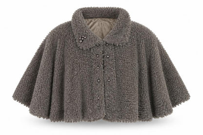 Frock Me Women's Grey Cropped Cape Jacket Size L