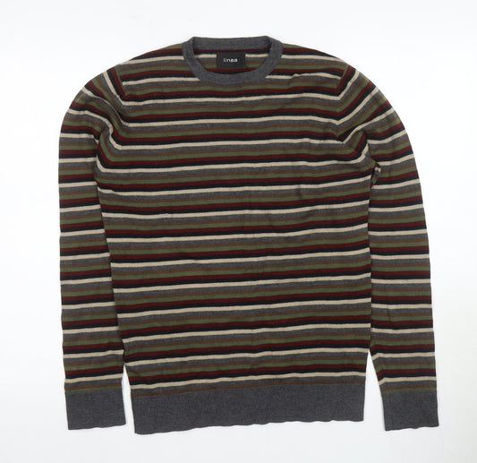 Linea Men's Multicoloured Striped Wool Jumper S