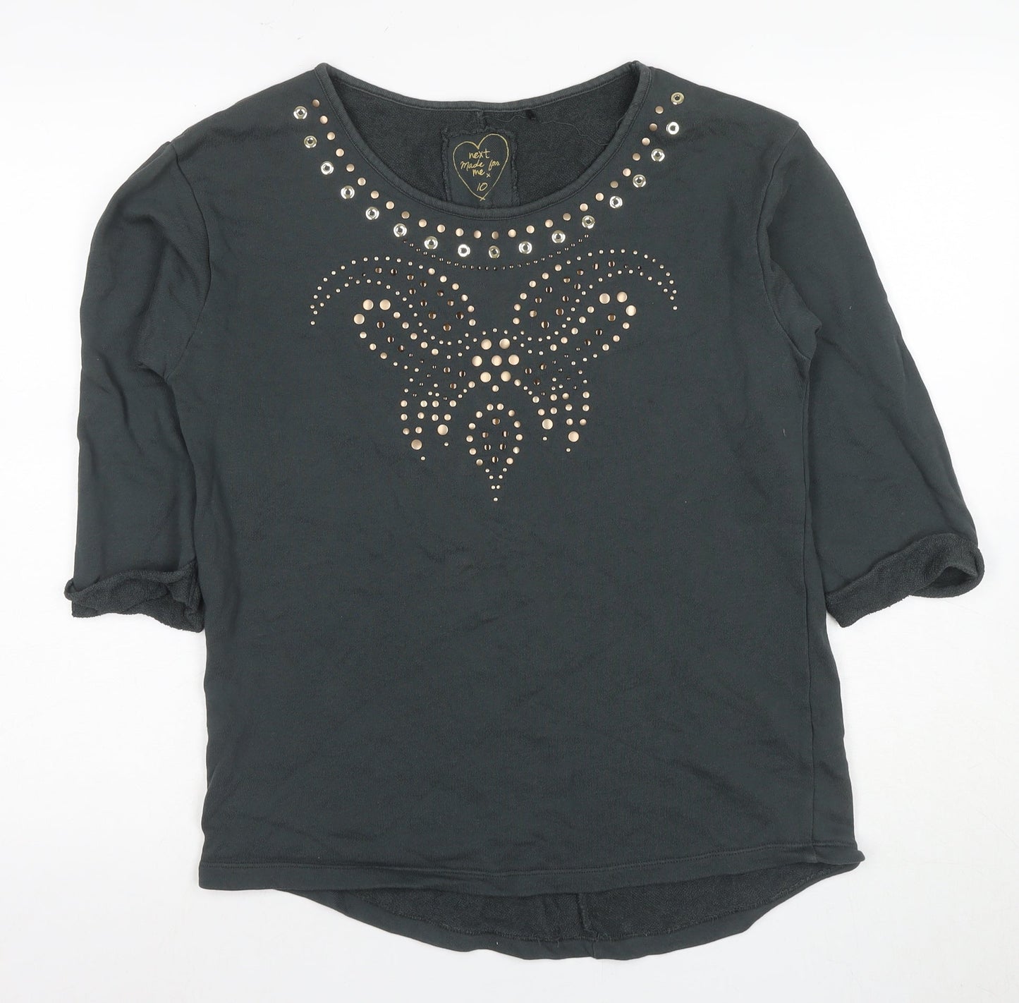 Womens UK Size 10 NEXT Black  T-Shirt