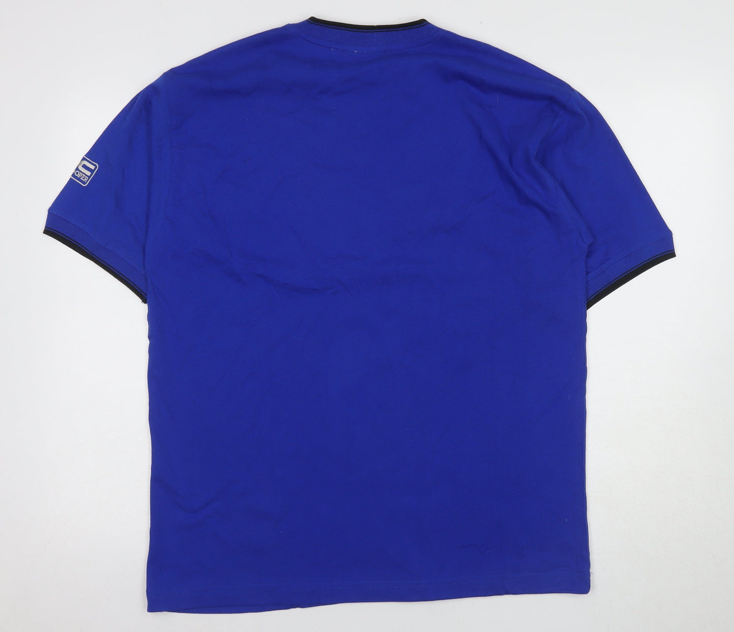 Lee Cooper Men's Blue V-Neck T-Shirt, M, Solid Jersey