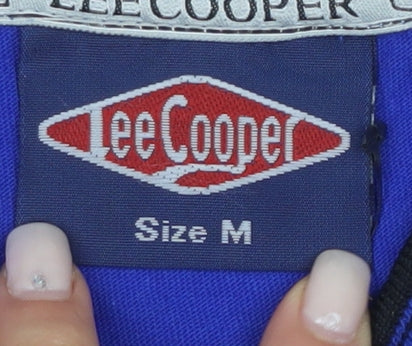 Lee Cooper Men's Blue V-Neck T-Shirt, M, Solid Jersey