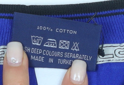 Lee Cooper Men's Blue V-Neck T-Shirt, M, Solid Jersey